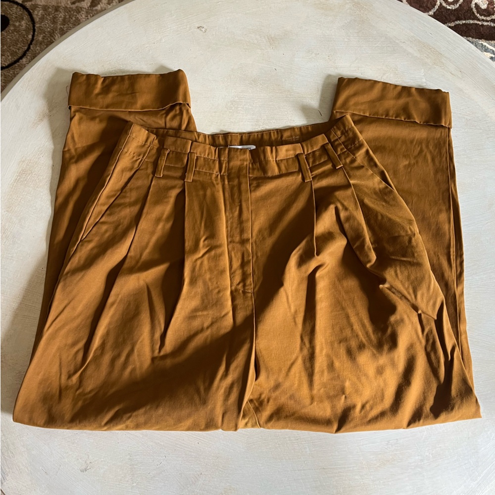 Elizabeth and James Mustard Trousers, Pleats, Size 12